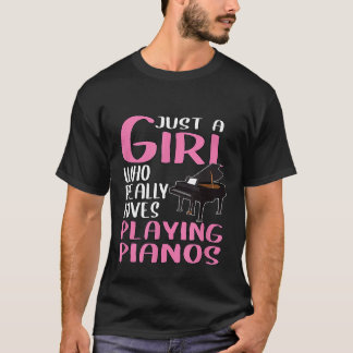 Womens Gift Just A Girl Who Really Loves Playing P T-Shirt