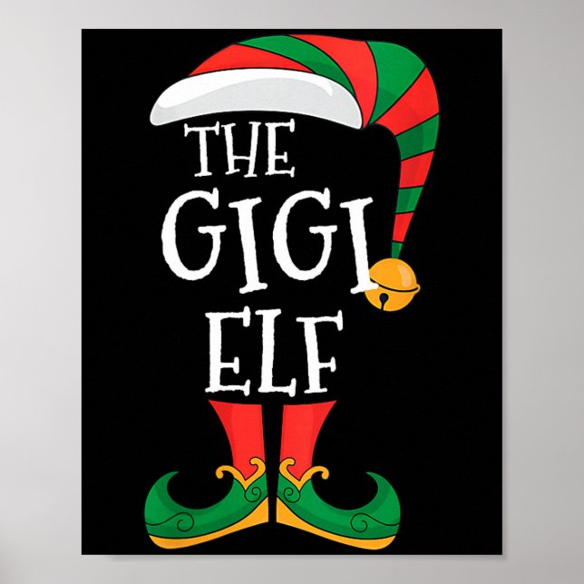 Womens Gigi Elf Xmas Matching Pajamas Group Christ Poster (Front)