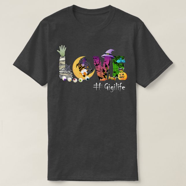 Womens Gigi gift, Love Gigi life shirt, gnome autu T-Shirt (Design Front)