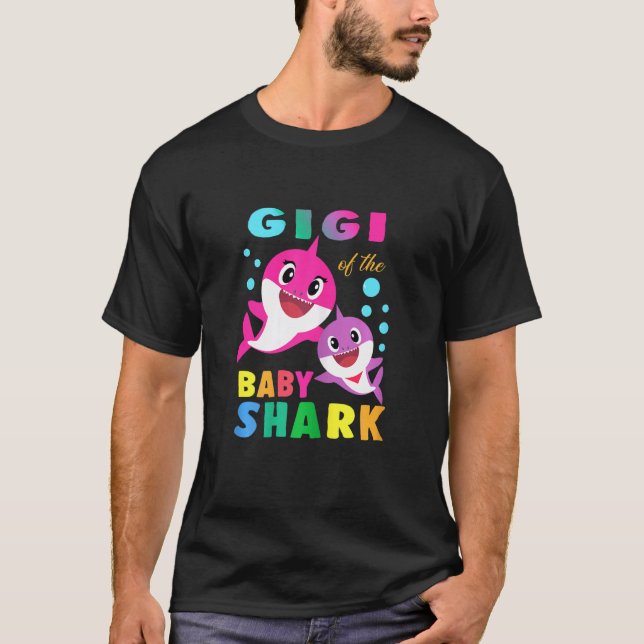 Womens Gigi Of The Birthday Baby Gigi Shark Family T-Shirt (Front)