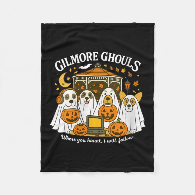 Womens Gilmore Ghouls Where You Haunt I Will Follo Fleece Blanket (Front)