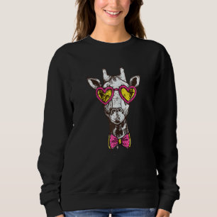 Womens Giraffe Graphic Cute Giraffe Cool Animal 3 Sweatshirt