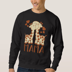 Womens Giraffe Mama Mothers Day Cute Animal Mama M Sweatshirt