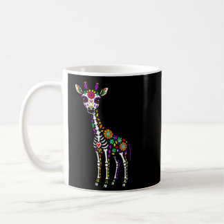 Womens Giraffe Mexican Sugar Skull Calavera Viva Coffee Mug