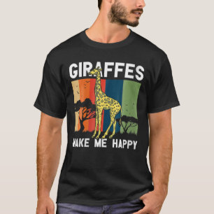 Womens Giraffes Make Me Happy Giraffe Lover Zoo An T-Shirt