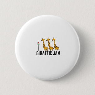 Womens Giraffic Jam Funny Giraffe Giraffe Pun Cute 6 Cm Round Badge