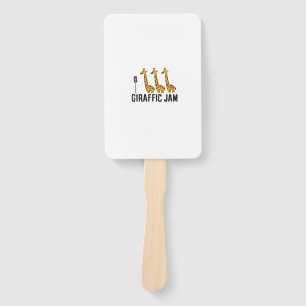Womens Giraffic Jam Funny Giraffe Giraffe Pun Cute Hand Fan
