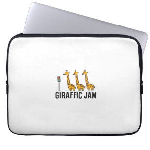 Womens Giraffic Jam Funny Giraffe Giraffe Pun Cute Laptop Sleeve