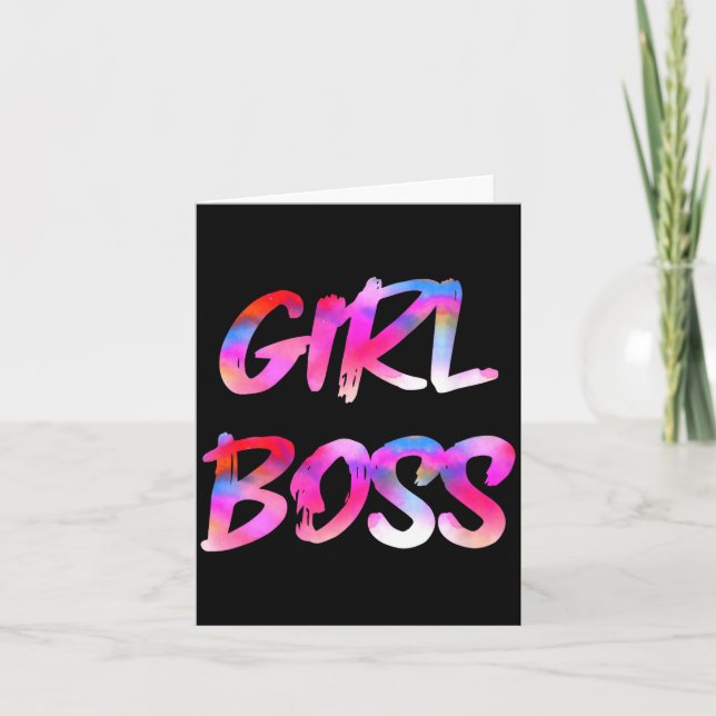 Womens Girl Boss V-neck  Card (Front)