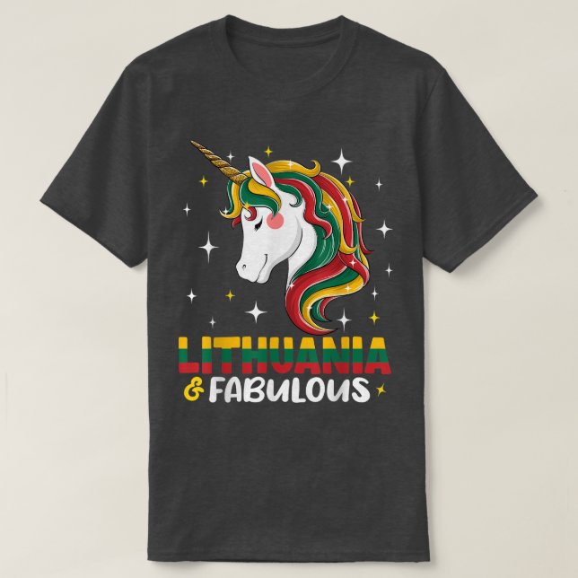 Womens Girl Lithuanian Lithuania Flag Unicorn Wome T-Shirt (Design Front)