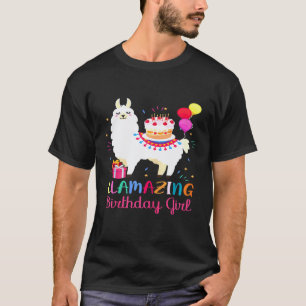 Womens Girl Llama Birthday LLamazing Party Alpaca  T-Shirt