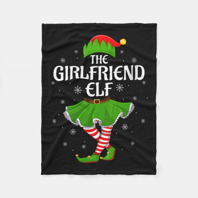 Womens Girlfriend Elf Christmas Family Girls Women Fleece Blanket (Front)