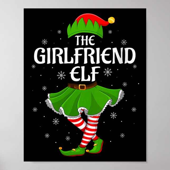Womens Girlfriend Elf Christmas Family Girls Women Poster (Front)