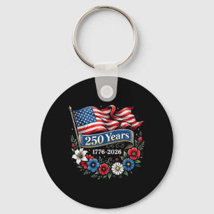 Womens Girls 250 Years 1776-2026 250th Birthday Key Ring