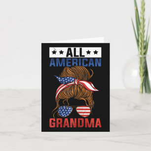 Womens Girls All American Grandma 4th Of July  Card