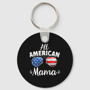 Womens Girls All American Mama 4th Of July  Key Ring