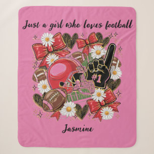 women's/girls football Sherpa Blanket