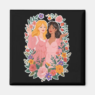 Womens Girls Friendship Bloom Ies Sisterhood Toget Magnet