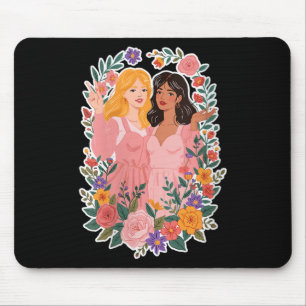 Womens Girls Friendship Bloom Ies Sisterhood Toget Mouse Pad