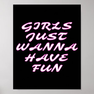 Womens Girls Just W Have Fun V-neck  Poster