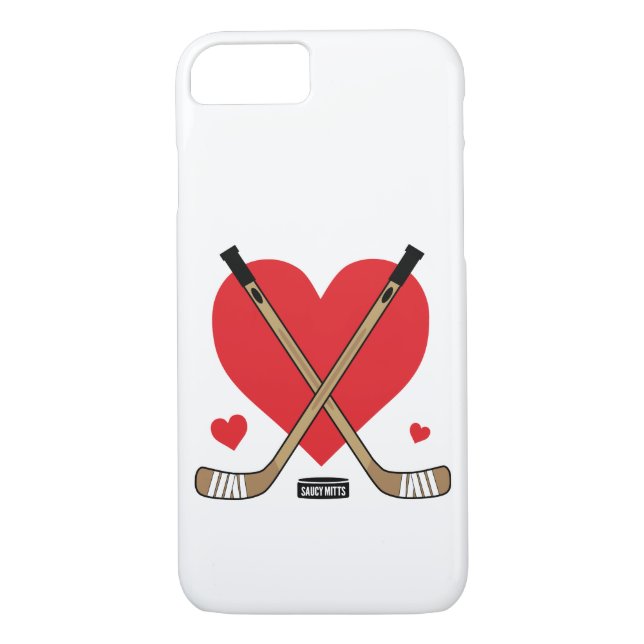 Women's Girls Love Heart Hockey Sticks Case-Mate iPhone Case (Back)