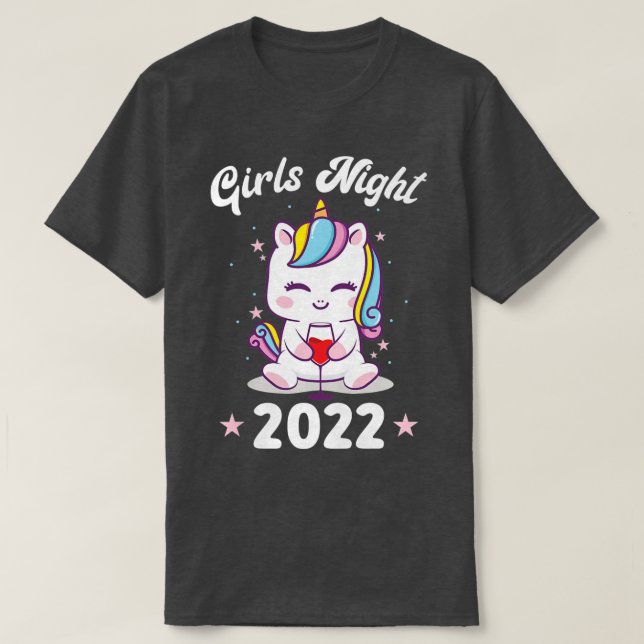 Womens girls night 2022 unicorn pub hop partying14 T-Shirt (Design Front)