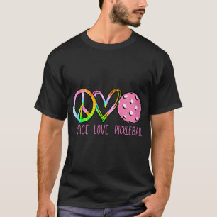 Womens Girls Pickleball Retired Ladies Peace Love  T-Shirt