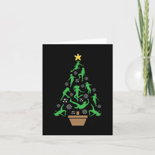 Women's Girls Soccer Christmas Tree Card