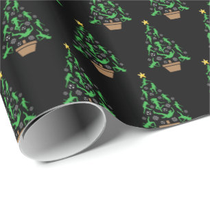 Women's Girls Soccer Christmas Tree Wrapping Paper