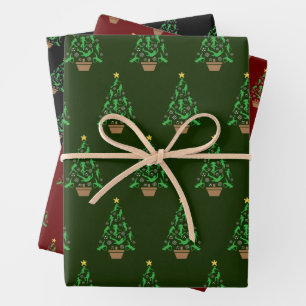 Women's Girls Soccer Christmas Tree Wrapping Paper Sheet