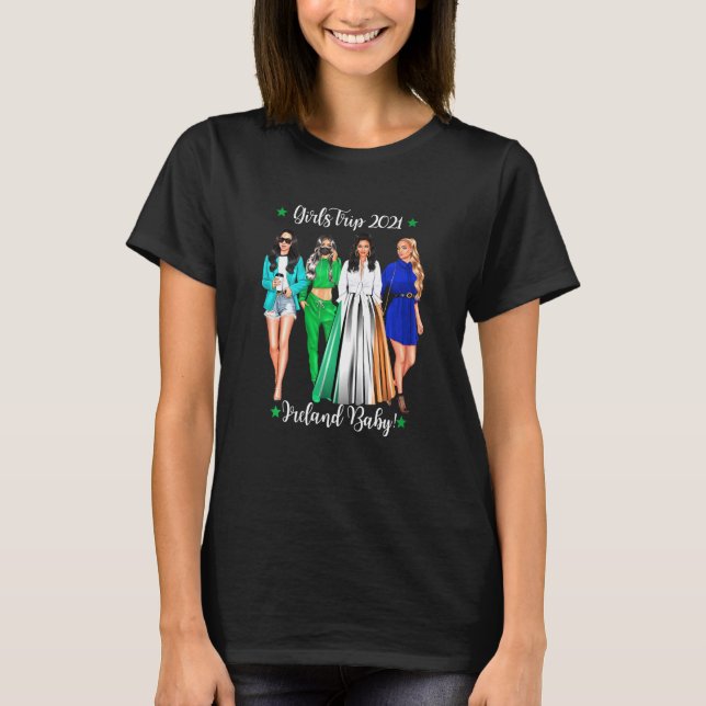 Womens Girls Trip Ireland Vacation Cute Woman Hen  T-Shirt (Front)