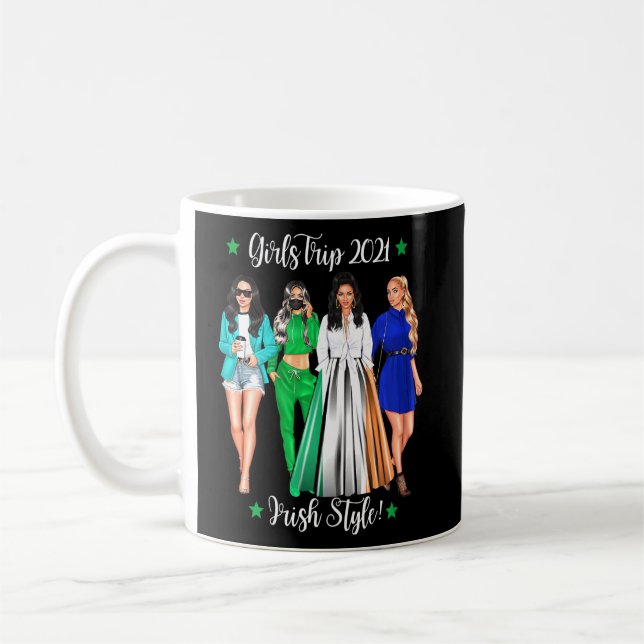 Womens Girls Trip Irish Vacation Woman Hen Do Holi Coffee Mug (Left)