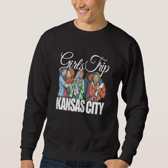 Womens Girls Trip Kansas City   Melanin Bestie & B Sweatshirt (Front)