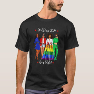 Womens Girls Trip Lgbtq Vacation Gay Black Woman H T-Shirt