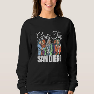 Womens Girls Trip San Diego Melanin Bestie & Bes Sweatshirt