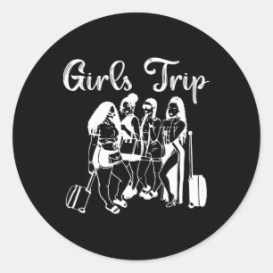 Womens Girls Trip Vacation Travel Wedding  Classic Round Sticker