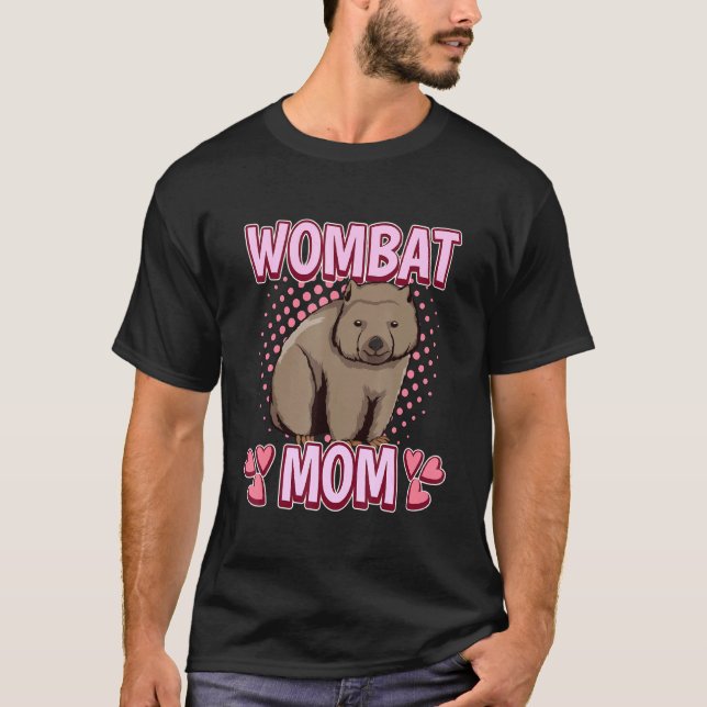 Womens Girls Wombat Mum Australia Quote Mothers Da T-Shirt (Front)