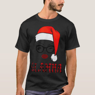 Womens Glamma Wink Eye Face Santa Hat Christmas Gr T-Shirt