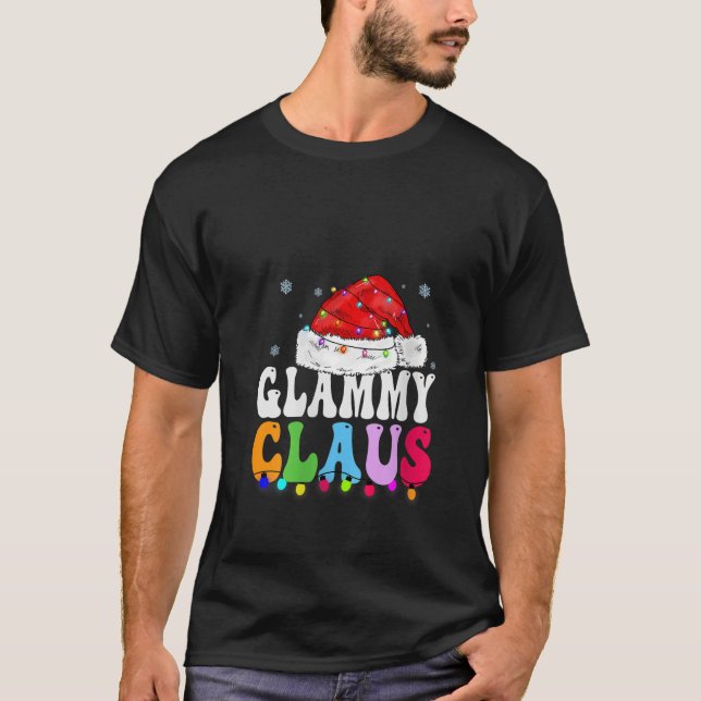 Womens Glammy Claus Funny Xmas Family Matching Gra T-Shirt (Front)
