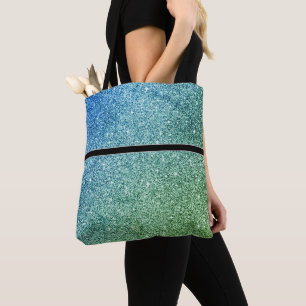 Women's Glitter Tote Bag With Black Stripe