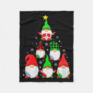 Womens Gnomes Christmas Tree Pajamas Funny Gnome H Fleece Blanket