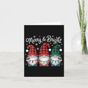Womens Gnomes Merry And Bright Christmas Lights Bu Card