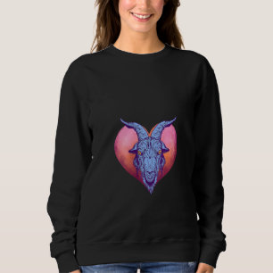 Womens Goat Baphome Gothic Clothing Pentagram Sata Sweatshirt