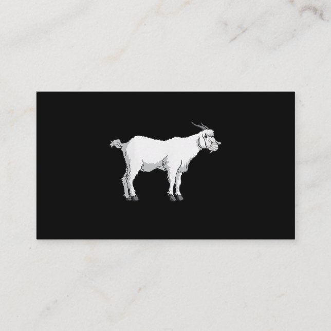 Womens Goat Wearing Medical Face Mask Funny Goat Business Card (Front)