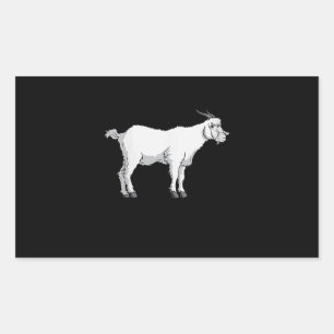 Womens Goat Wearing Medical Face Mask Funny Goat Rectangular Sticker