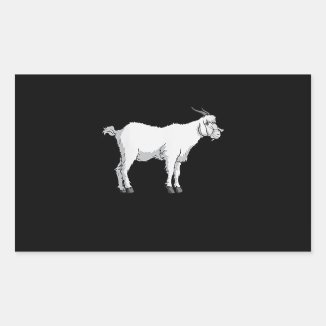 Womens Goat Wearing Medical Face Mask Funny Goat Rectangular Sticker (Front)