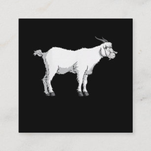 Womens Goat Wearing Medical Face Mask Funny Goat Square Business Card