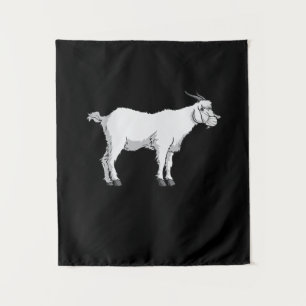Womens Goat Wearing Medical Face Mask Funny Goat Tapestry