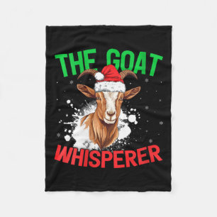Womens Goat Whisperer Xmas Decoration Santa Hat Go Fleece Blanket