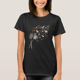 Womens Goats Funny Dandelion Wildflower Floral Goa T-Shirt